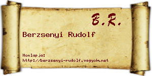 Berzsenyi Rudolf névjegykártya
